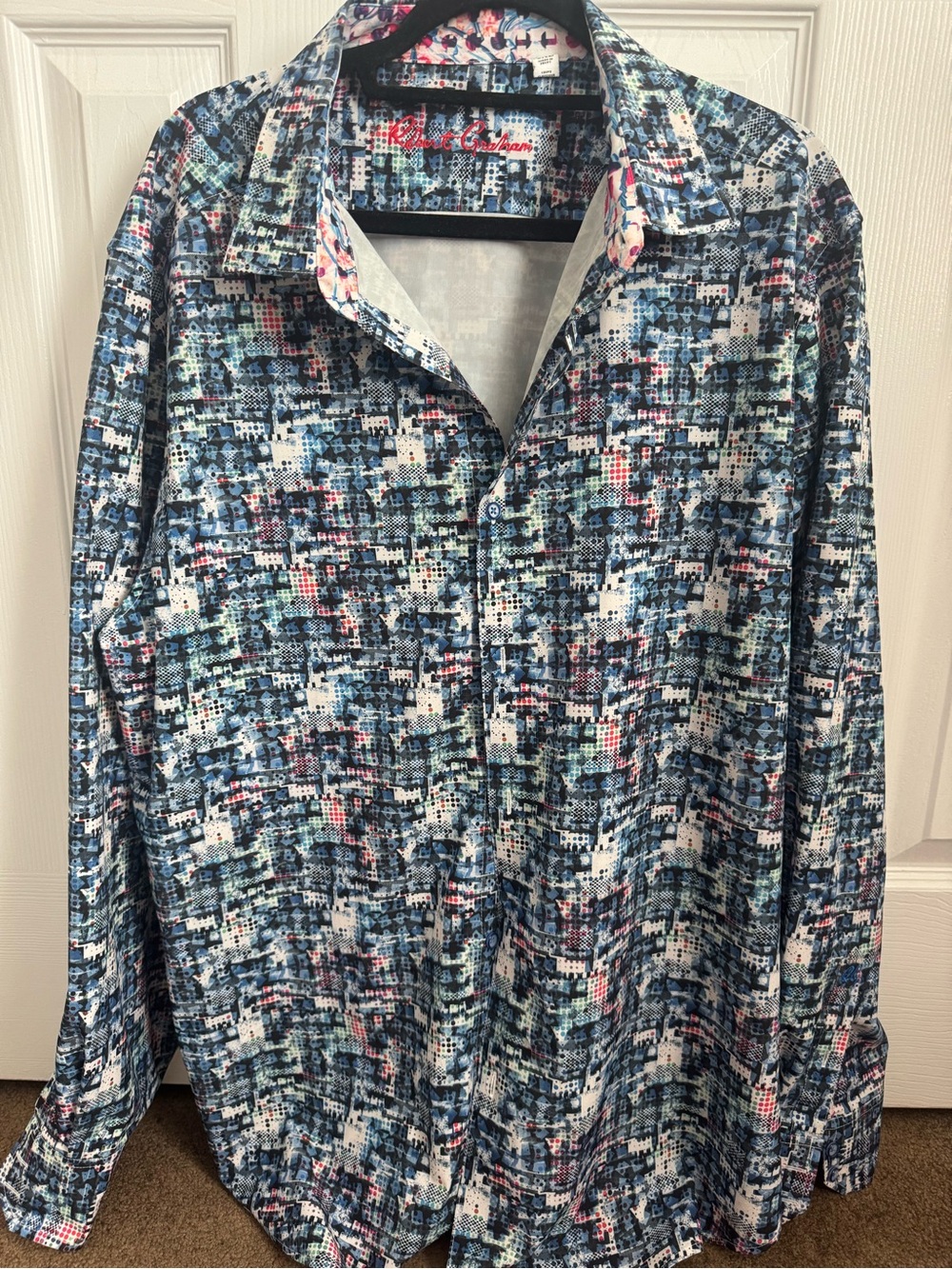 Robert Graham Blue Multi-Pattern Long Sleeve Button-Up Shirt